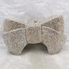 WHTUOHENG Borsa da sera a forma di fiocco con strass argentati Lusso Diamante Party Clutches Borsa da sposa da donna Borse da ballo per signora