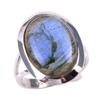 Natural Labradorite Gemstone Handmade 925 Solid Silver Jewelry Ring Size 7 l6r01