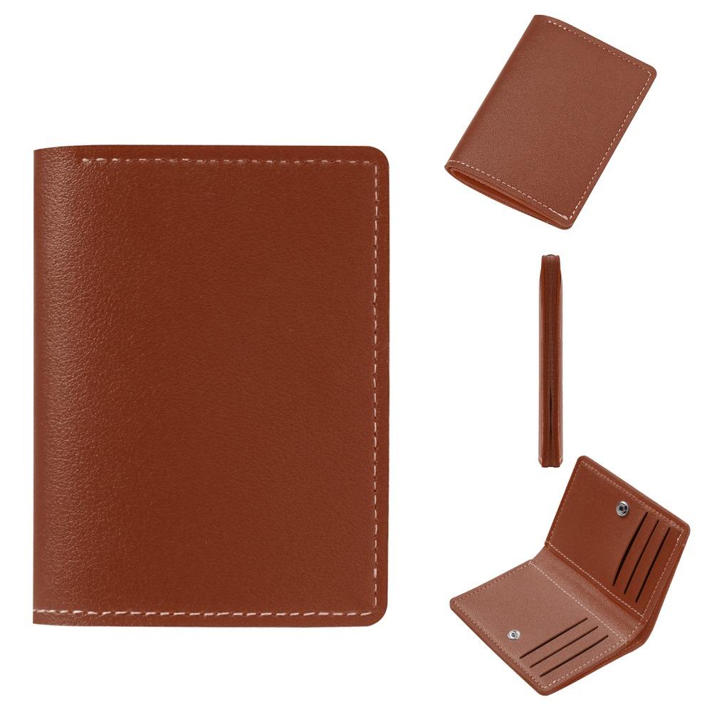 New PU Leather Short Wallet Foldable Solid Color Fold Purse Multifunctional Coin Purse Women Men