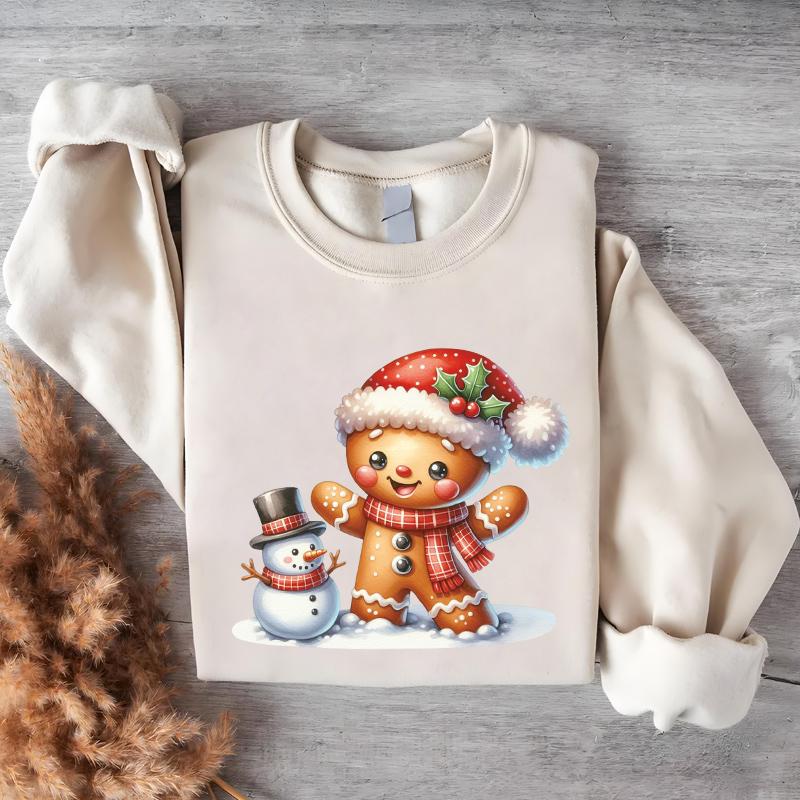 Beautiful Christmas ironing patches, cute gingerbread Diy T-shirts, clothes, stickers, sweatshirts, hats, heat transfer heat-pressed stickers