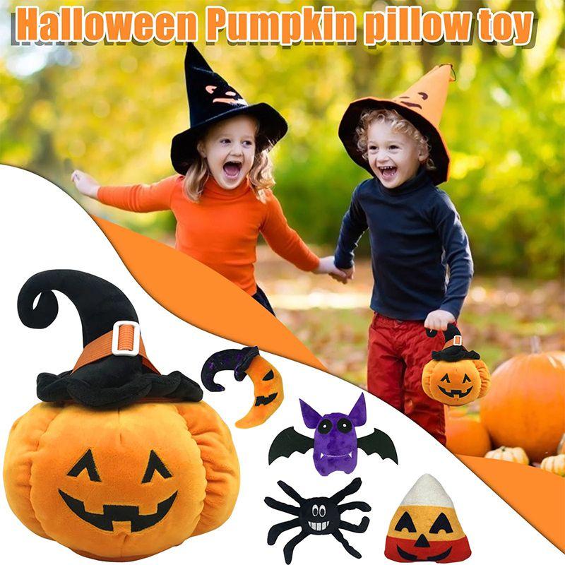 Halloween Pumpkin Plush Toy Sofa Throw Pillowcase Home Decor Bat Spider Rice Ball