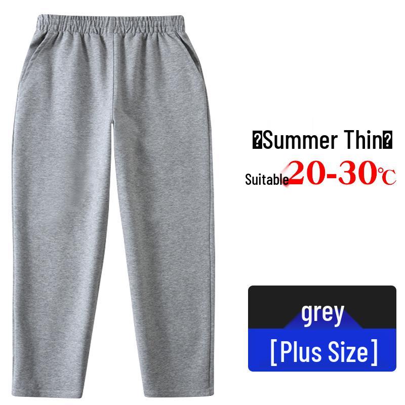 Fat Boy Gray Cotton Summer Sweatpants for Boys - Loose Straight-Leg School Uniform Pants, Navy Blue