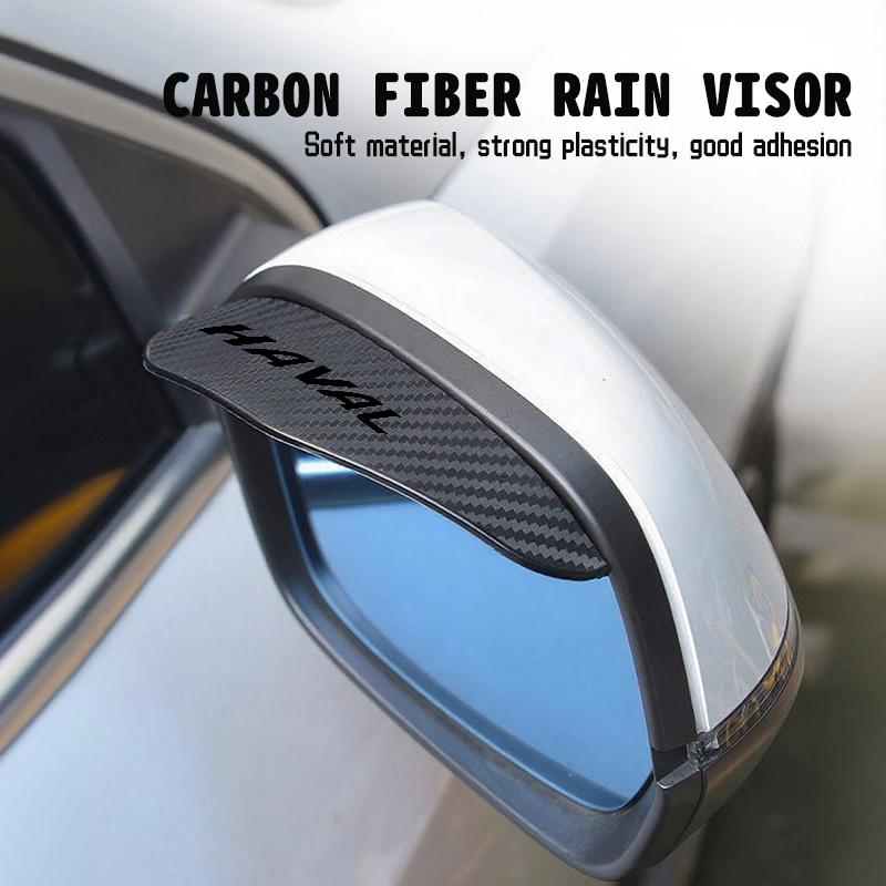 2pcs Carbon Car Rearview Mirror Rain Eyebrow Blocker Sun Visor For Haval Great Wall Jolion H1 H2 H3 H4 H5 H6 H7 H9 F5 F7 M4 M6