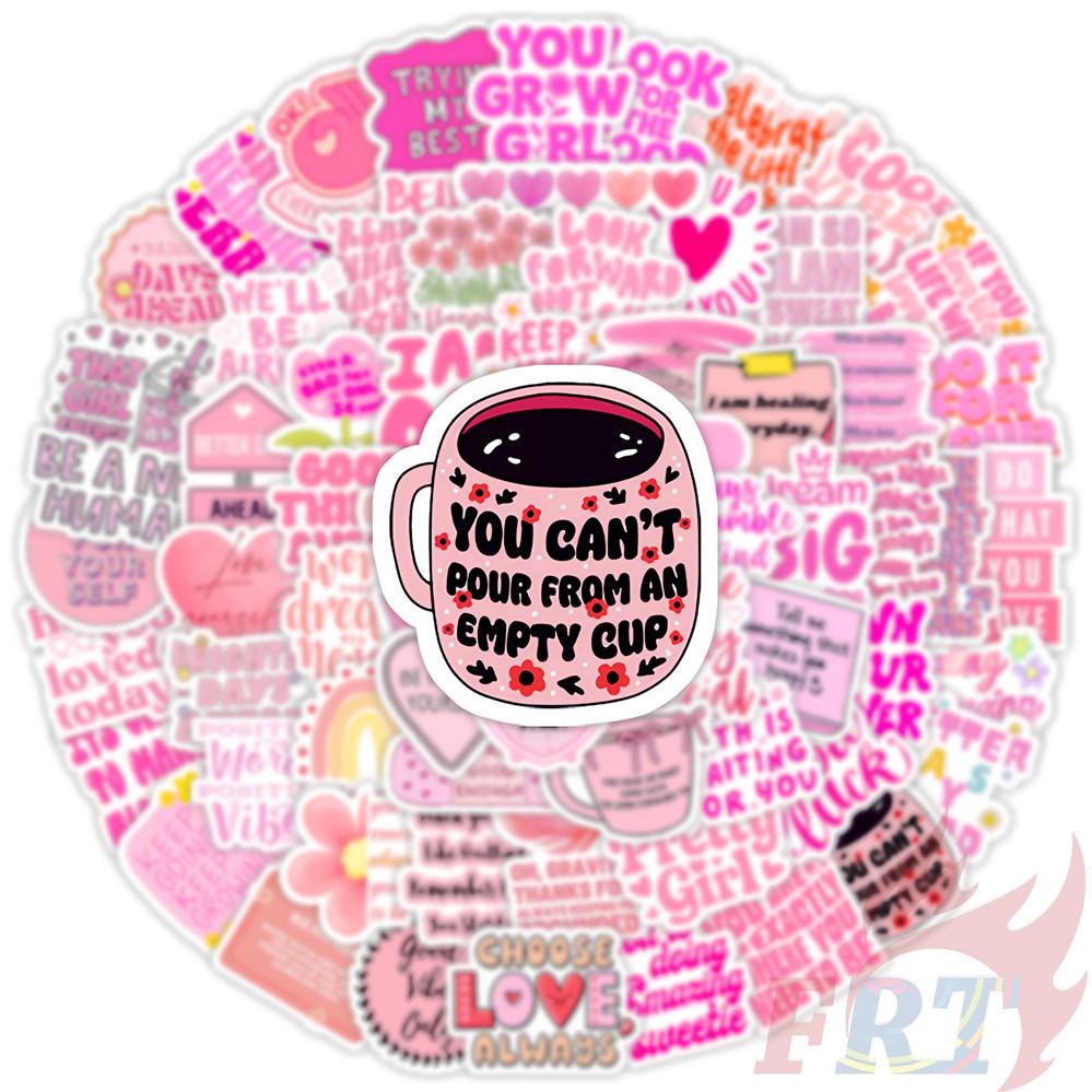 130Pcs/Set Pink Healing Phrase Mini Diary Manual Stickers DIY Scrapbooks Album Decor Decals Stickers