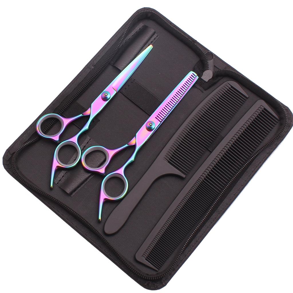 6.0 Professional Hairdressing Scissors Hair Cutting Thinning Shears Comb Razor Set Home & Salon Barbers Japanese Stainless
