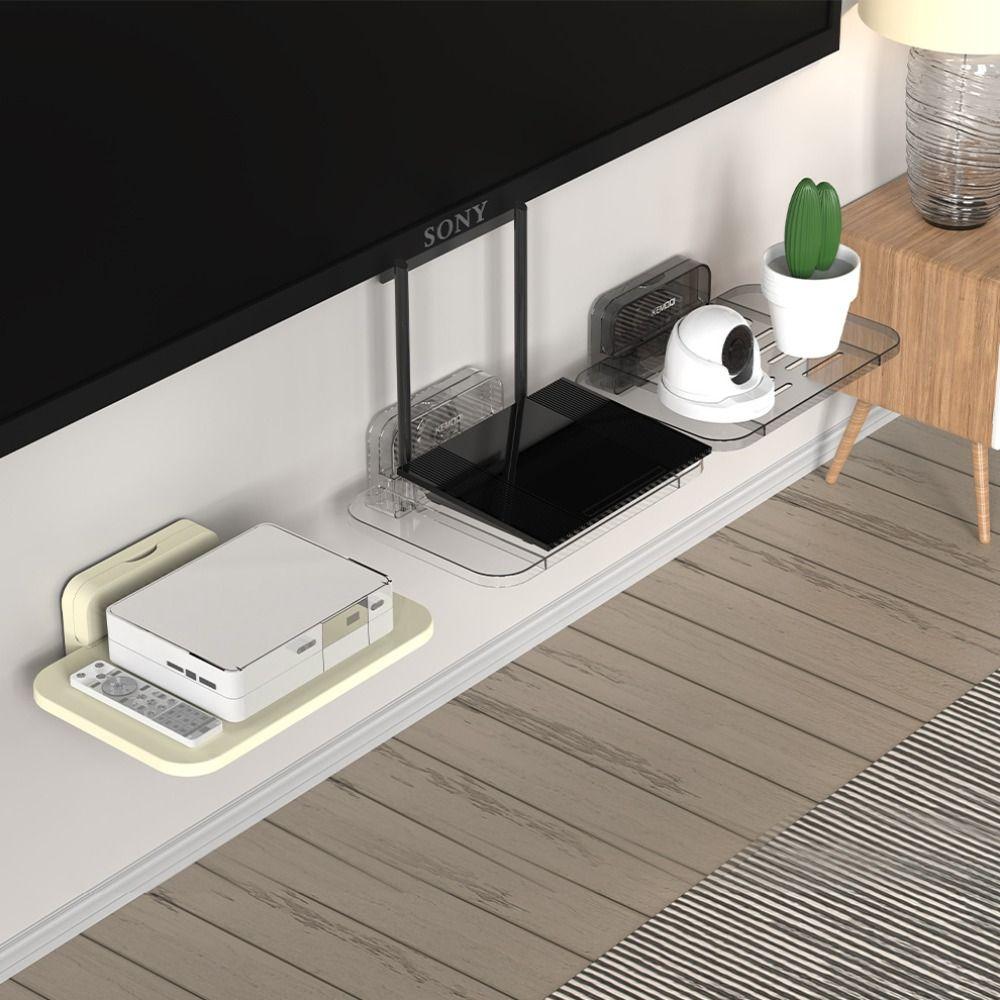 Suction Cup TV Set-top Box Rack Transparent Cable Power Bracket  Living Room Socket