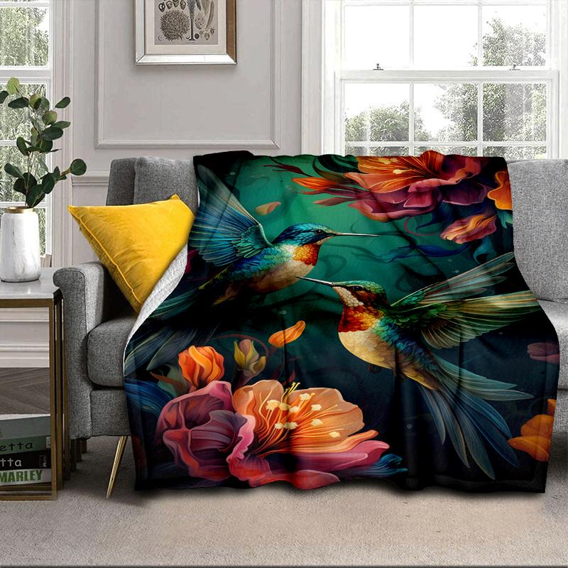 Hummingbird In Bloom Blanket Flannel Blanket Throw Blanket Sofa Cover Blanket Soft Premium Blanket Picnic Blanket Tv Blanket Gifts