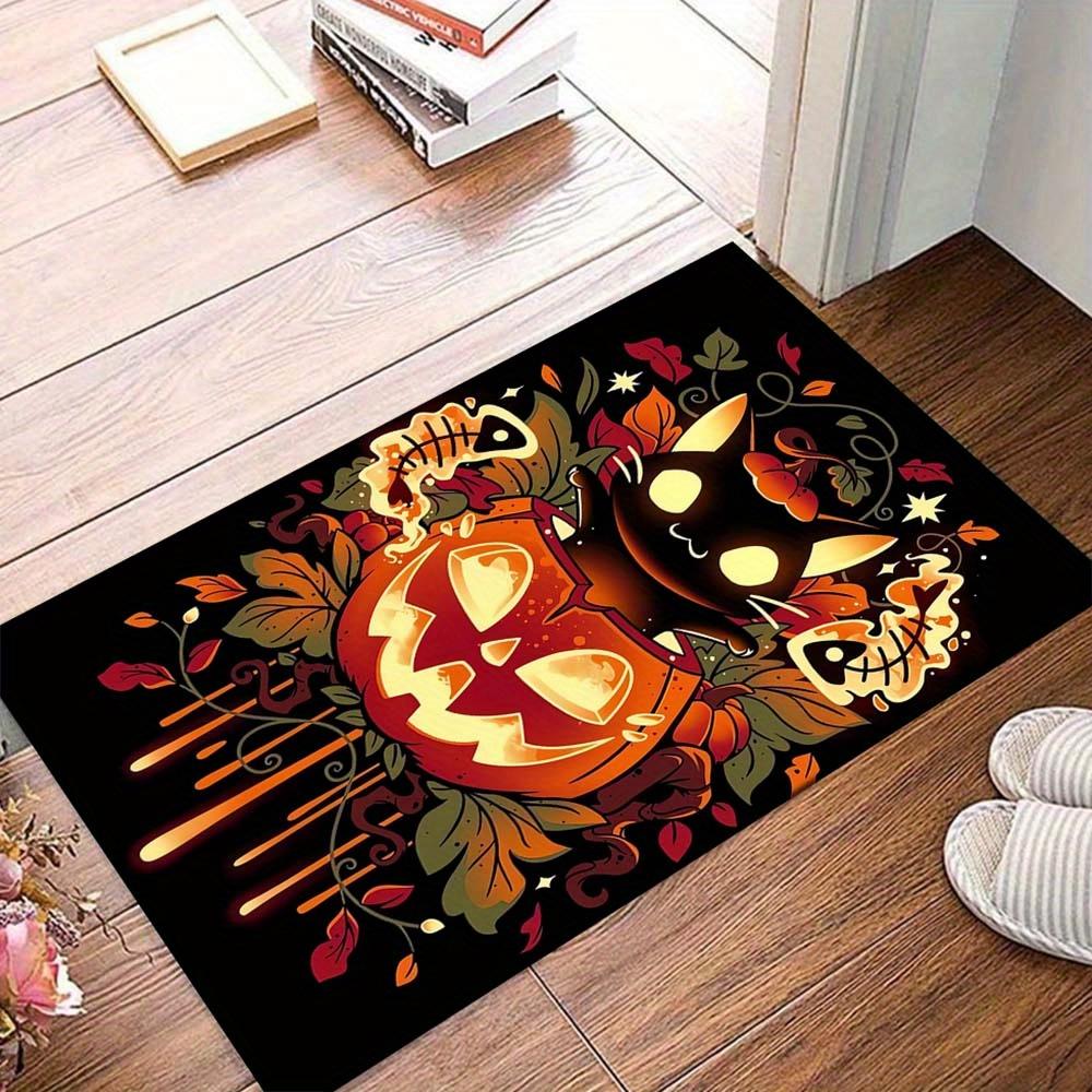 

1pc Halloween Pumpkin Cat Area Rug, Slip-Resistant, Easy-Clean, Stain-Resistant, Perfect for Cozy Living Rooms, Bedrooms, Kitchens, Offices, 60cm by 90cm