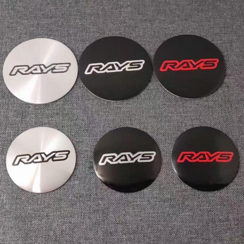 4pcs/Set 45mm 50mm 56mm 65mm RAYS Emblem Logo Stickers Car Wheel Center HubCaps Sticker Car Badge Styling Decoration Accessories
