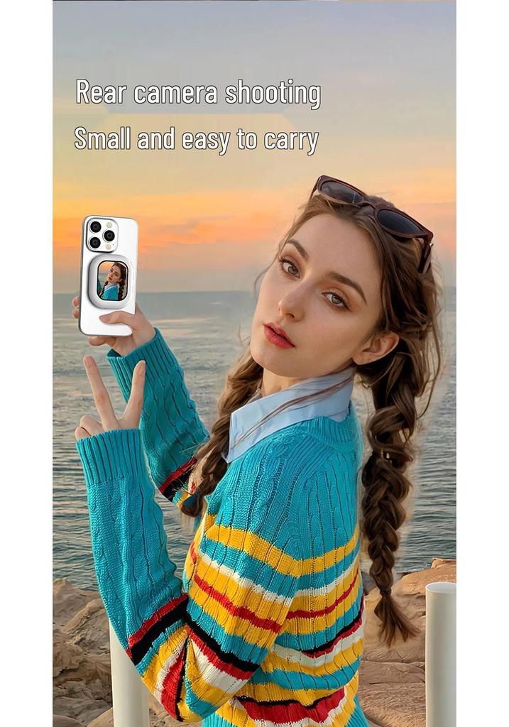 Mini Magnetic Selfie Stick with Remote and Screen Mirroring for Vlogging