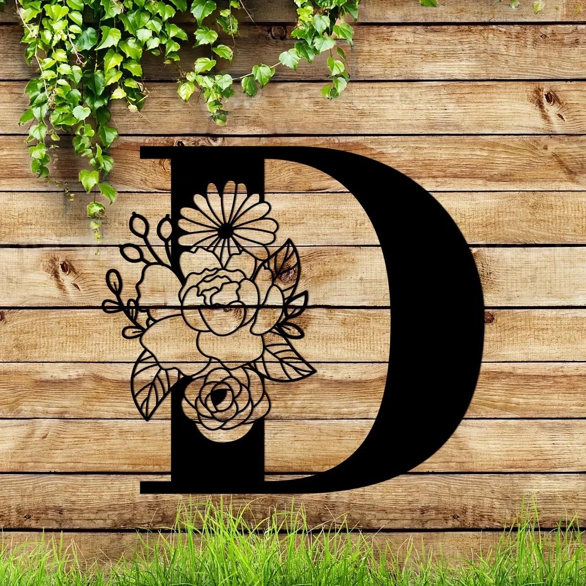 Потрясающая металлическая табличка с цветочными буквами-монограммами! Металлическое — фото 12