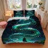 3pcs Dragon Fantasy 1Cover + 2Pillowcases, PillowInserts NotIncluded, Machine Washable, All - Season Use, Suitable for Bedroom Guest Room93