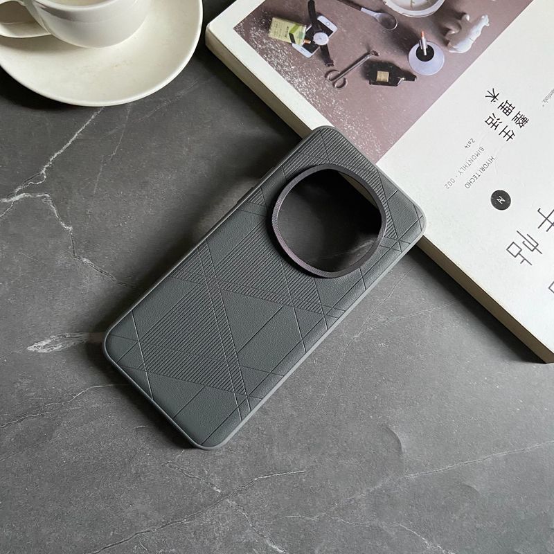 For Xiaomi Mi 15 Ultra Case Luxury Hard PU Matte Diamond Check Protective Back Cover Case For Xiaomi Mi15 Ultra Phone Shell For Mi 15 Ultra серый