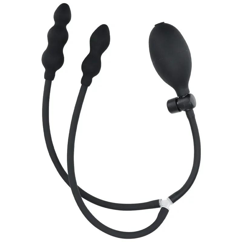 Nadmuchiwany Korek Analny Rozszerzane Dildo Pompka Korek do Pupy Dilator Analny Zabawka Seksualna Gej Masaż Prostaty Do Powiększania Anusa Pompką