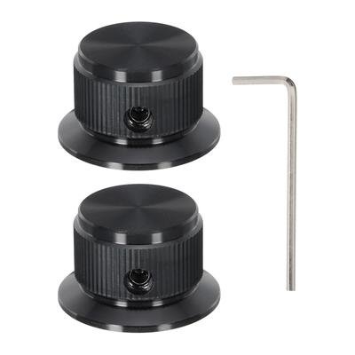 Uxcell Potentiometer Knob Aluminum Guitar Control Knob with 1 Shaft Unwrench for Guitar Bass Audio Power Amplifier Volume Adjustment 24mm Diameter