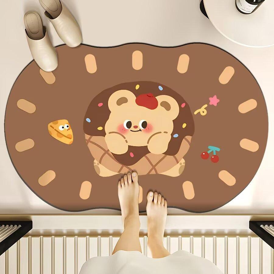 Diatom Mud Pad Resistant To Dirty Toilet Bathroom Toilet Door Area Moisture-wicking Quick Drying Mat Shower Room Door Slip-resistant Mat