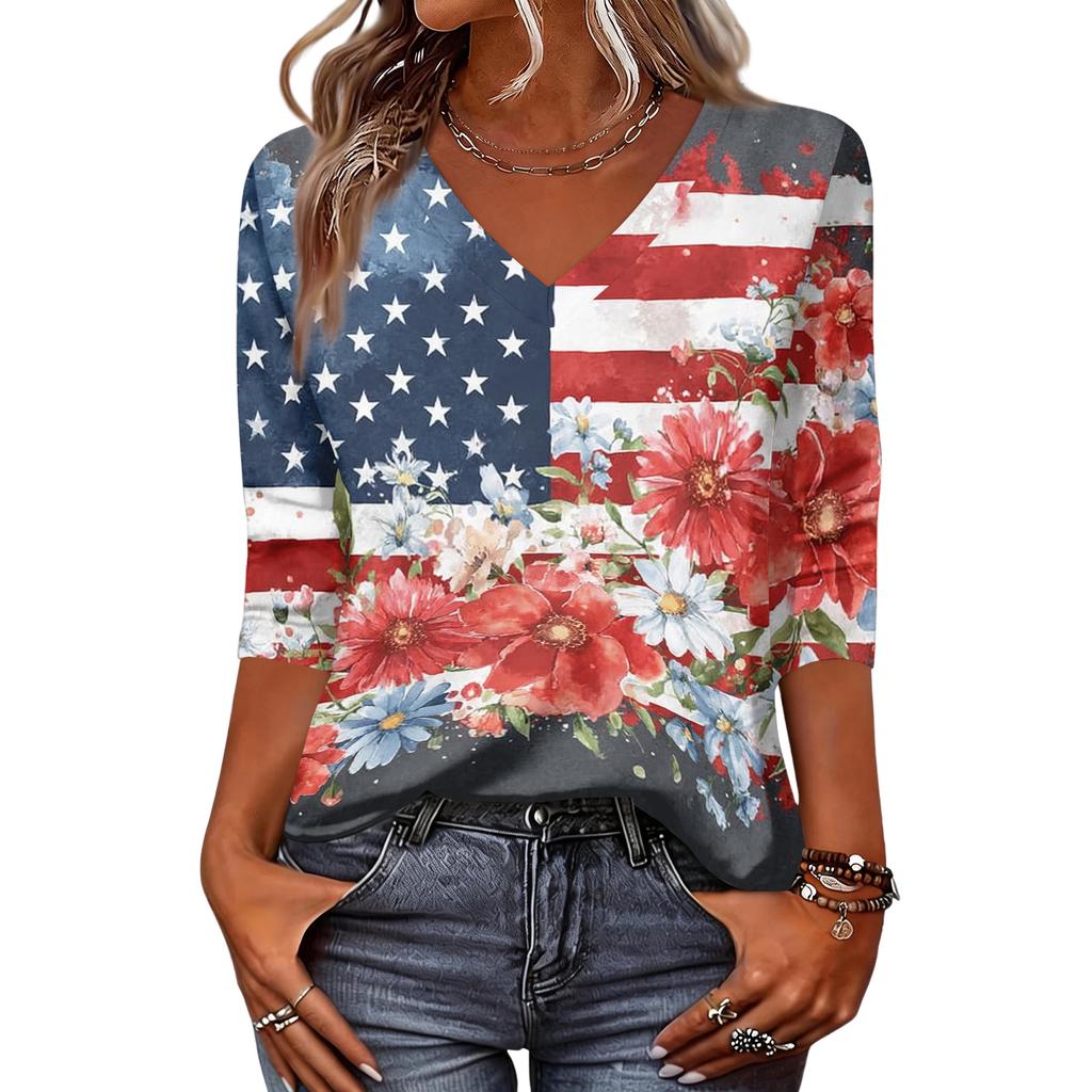 Long Sleeve Shirts for Women Womens Long Sleeve Tops Long Sleeve Tops for Women Womens Long Sleeve T Shirts V Neck Printed Casual Blouse