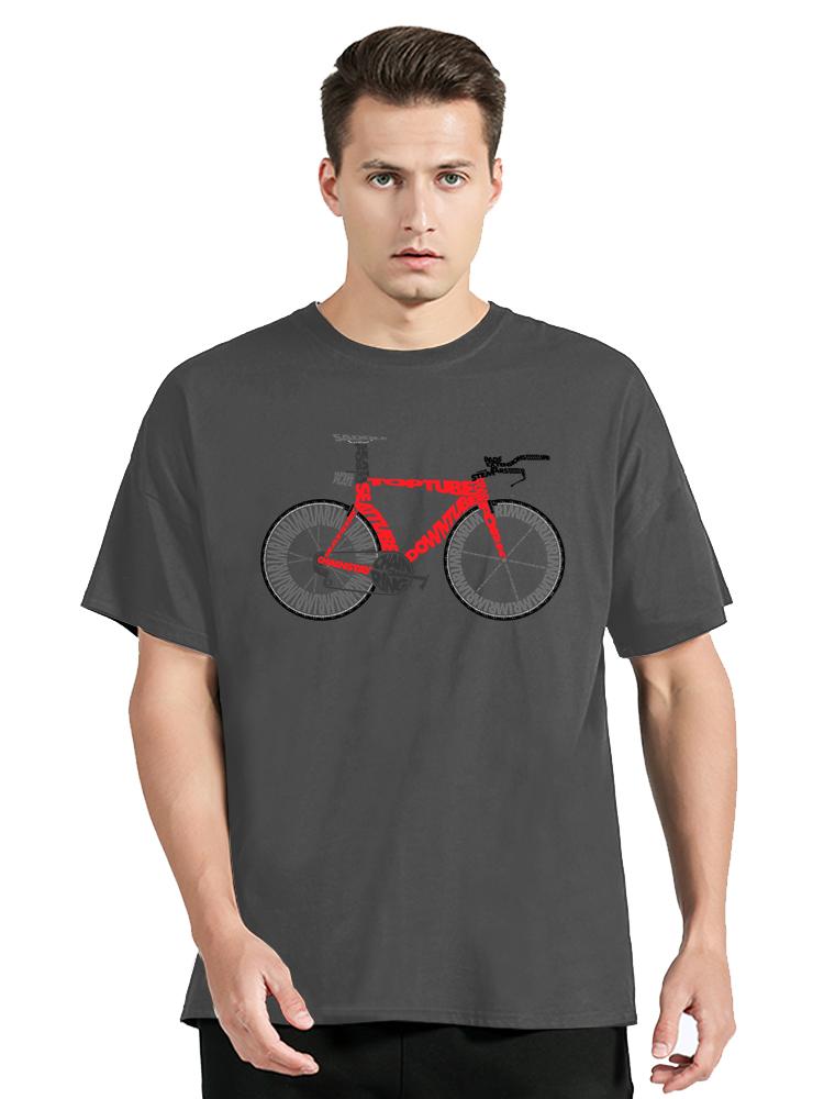 Words Bicycle Anatomy Of A Time Trial Bike Print T-Shirt Casual Cotton Tshirt O-Neck New Unisex Tops Tees Fitness T Shirt