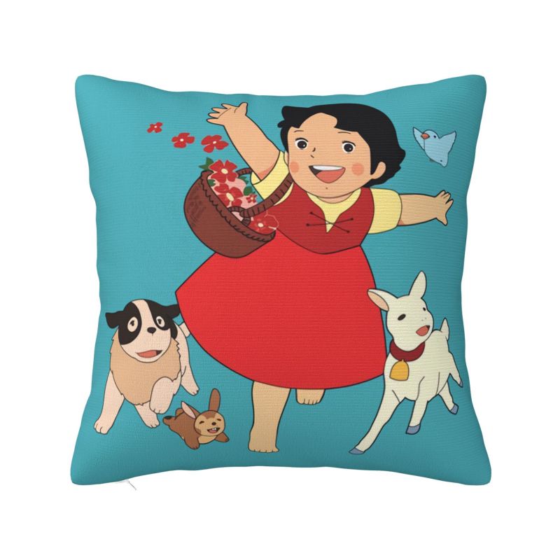 Heidi Peter And Grandpa Family Cushion Cover Soft Alps Mountain Pillow Case Sofa Car Square Pillowcase Living Room Decoration