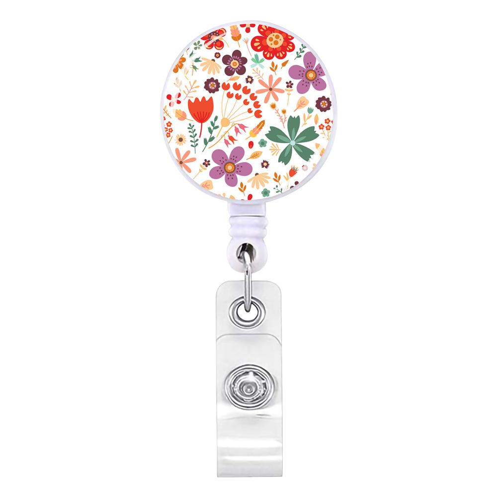 Flower Succulents Retractable Badge Reel Lanyards Id Name Card Badge Holder Nurse Student Employee Card Alligator Clip Supplies