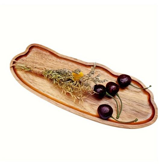 Yousheng Wooden Tea Coffee Tray Cloud-Shaped Fruit Dessert Candy Plate for Tea Coffee Cup Breakfast Plate Jewelry Cosmetics Organizer