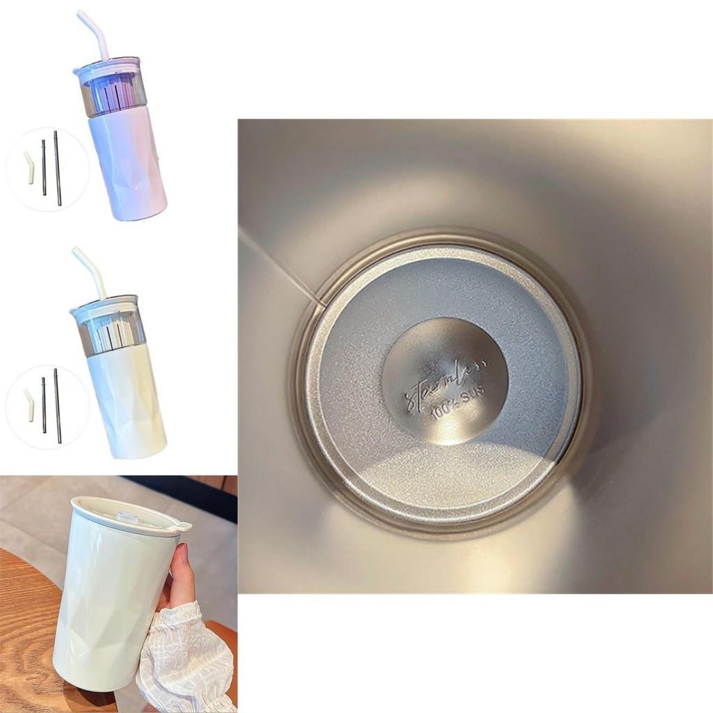 Stylish Glass Cup With Straw And Large Capacity Ideal For Students Summer And Tea Lovers