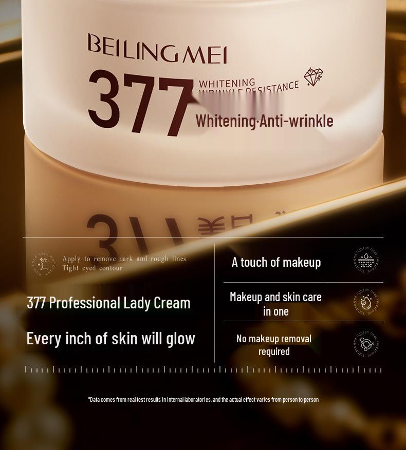 377 Whitening & Anti-Wrinkle Nourishing Cream - Freckle Remover & Skin Brightening Emulsion for Hydration & Firmness.