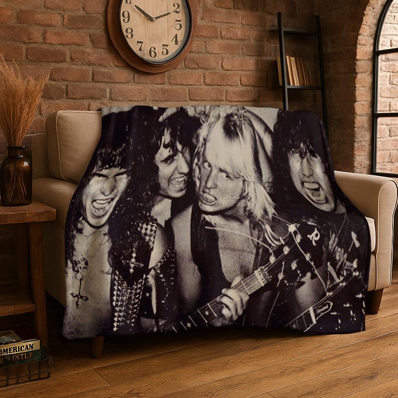 Retro Slayer Heavy Metal Rcck Band Zeichen Flanelldecke Weiche Warme Überwurfdecke für Schlafzimmer Wohnzimmer Bett Reise Picknick Geschenk
