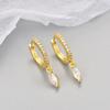 Sterling Silver Water Drop Dangle Hoop Earrings Women Minimalist Jewelry
