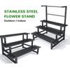 Waterproof Multi-Layer Ladder Shelf Stainless Steel Metal Flower Step Display Stands Balcony Flower Room Plant Rack