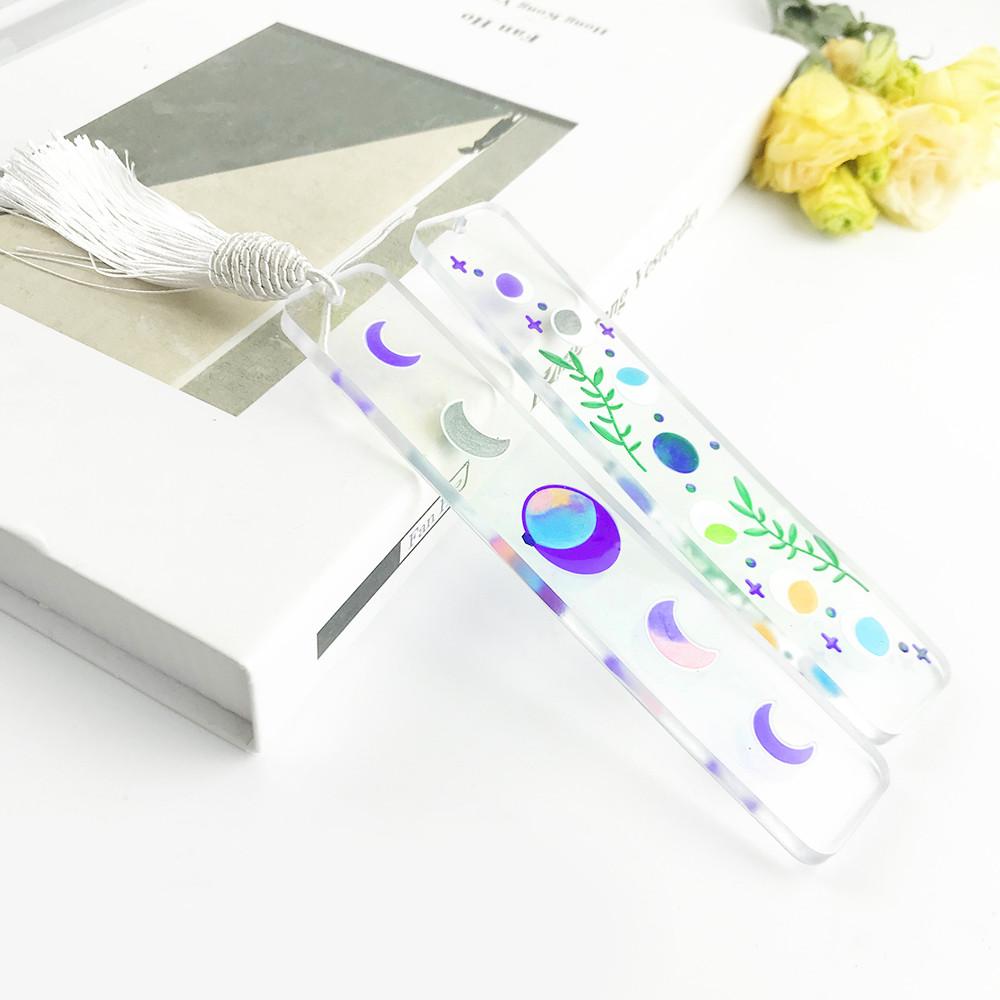 Lesezeichen Silikonform Blätter Mond Epoxidharz Gießform für DIY Kristall Epoxidharz Buch Dekoration Bastelbedarf