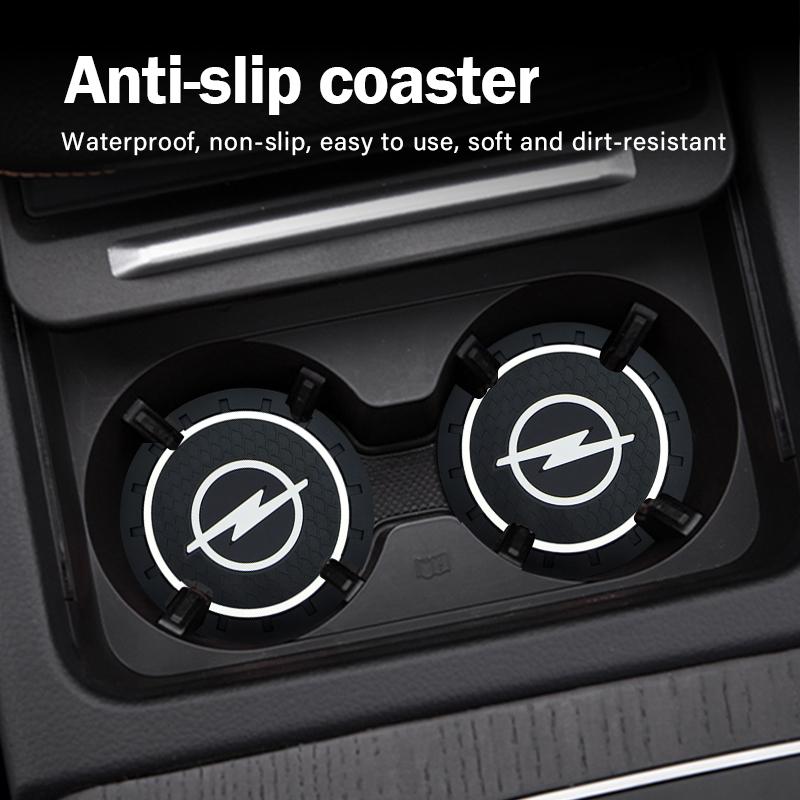 Car Coasters Silicone Anti-Slip Water Cup Mat Drink Pad For Opel Astra j g Insignia Corsa d Vectra c Zafira a Auto Gadgets