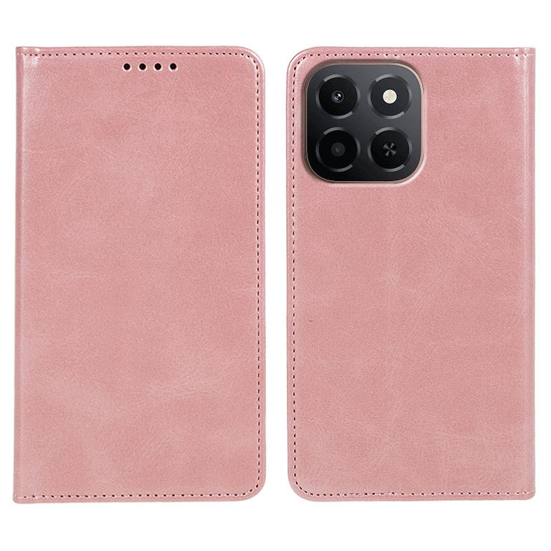 For Honor X6c 4G Case Strong Magnetic PU Leather Phone Cover Calf Texture