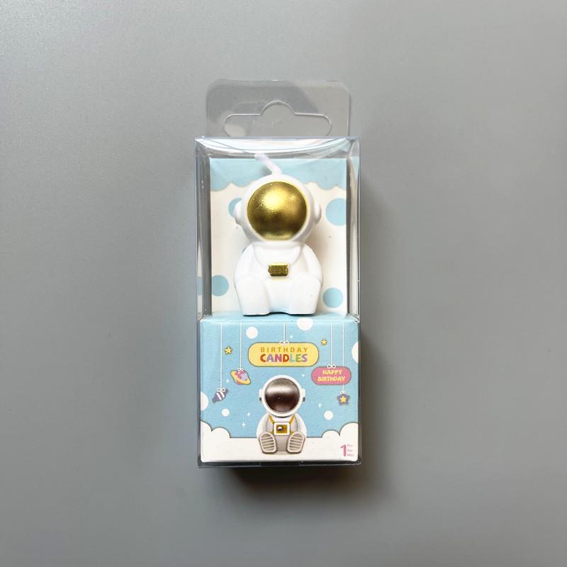 Gold & Silver Astronaut Birthday Cake Candles - Cute & Creative Party Decorations
