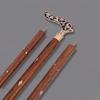Floral Engraved Brass Handle Walking Cane Detachable 3-Piece Wooden Walking Stick