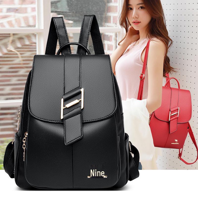 

Женский рюкзак из ПУ кожи на весну 2024 года – Модный, Универсальный, Школьный рюкзак большой вместимости синий