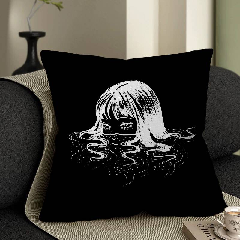 Junji Ito Kawakami Tomie Cushion Cover Polyester Sofa Cushions Decorative Throw Pillows Home Decoration Pillowcover