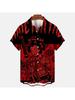 Shirts For Men Vintage Horror Skull Rocker 3d Print Gothic Rockabilly Hawaiian Shirt Short Sleeve Top
