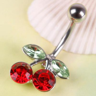 Schöner roter Kirsch-Nabelring-Piercingschmuck zur Dekoration
