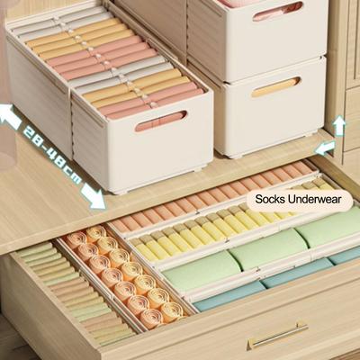 1 Stück-Verstellbare Kleiderschrank Socken Unterwäsche Aufbewahrungsbox Aufbewahrungsbox Ausziehbar Küchenschrank Aufbewahrungsbox Schubladen Aufbewahrungsbox
