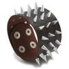Men's Punk Leather Bracelet with Three-Row Spike Rivets