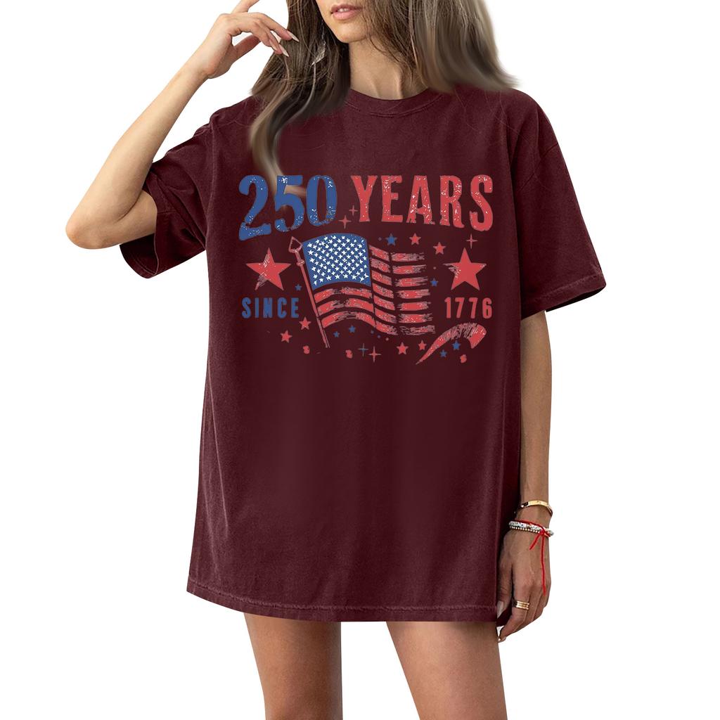 Haut T-shirt à manches courtes imprimé à col rond pour femme
