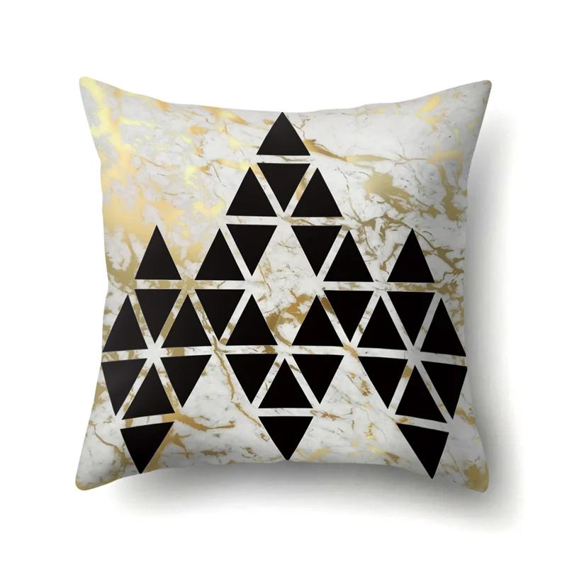 45x45cm Geometric Stripe Pillowcase Simple Marble Patchwork Cushion Cover Art Linear  Sofa Office Seat Home Decor