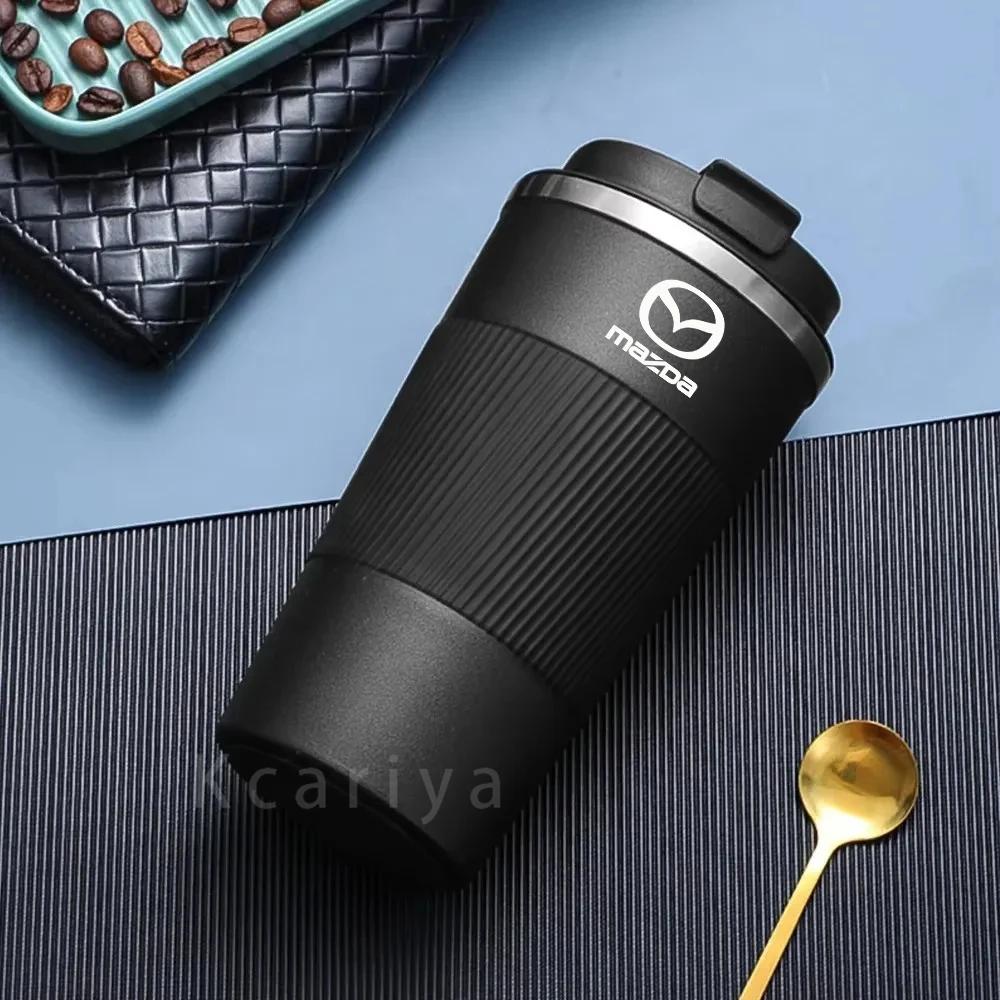 

2025 Hot 510ml Stainless Steel Coffee Tumbler Thermos Cup Portable Travel Thermal Mug for Mazda 3 6 Atenza Axela CX4 CX5 CX7 RX7 чёрный