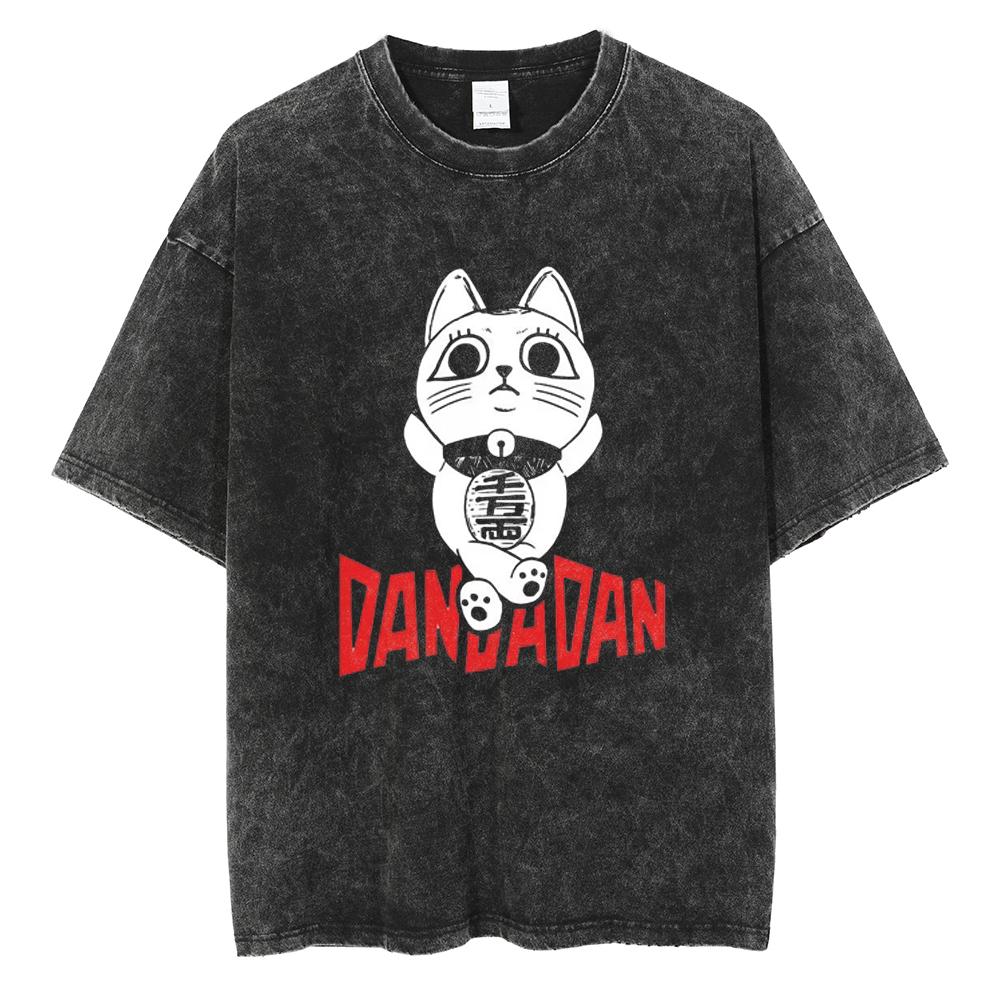 Dandadan Shirt Vintage Washed Unisex Oversized Anime Streetwear Soft Cotton Short Sleeve Tee Gift Clothing Tops 2026 Hot Sale