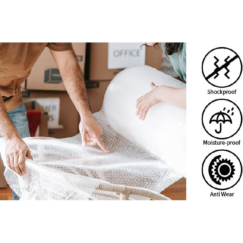 2 Pack-12 inchx100ft Total Small Bubble Cushioning Wrap Bubble Wrap for Extra Protection Packaging Mailers, Nylon Wrap Rolls Moving Cushioning