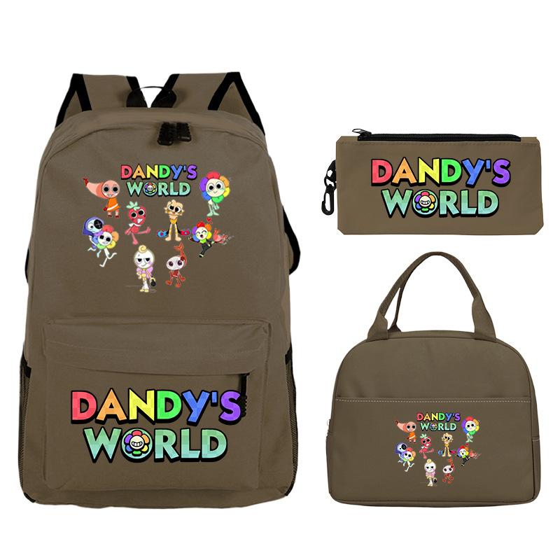 Dandy's World Game Merchandise Printed Primary and Secondary School Schoolbag Three-piece Set Foreign Trade Popular Children's Backpack