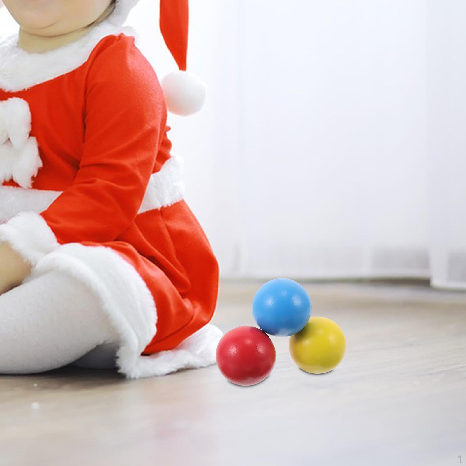 

3Pcs Wooden Bocce Balls 1.77inch Recreational Parent Child Interaction Tossing Summer Outdoor