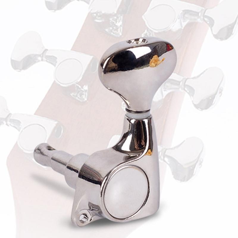 6pack Enclosed Guitar Tuning Pegs Electric Guitar Machine Head Metal Tuners for Easy Handling