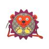 Vintage Logo Heart Hedgehog Cartoon Canvas Round Bag Kids Shoulder Bag Red Multicolor 580428-HNNAN-9766